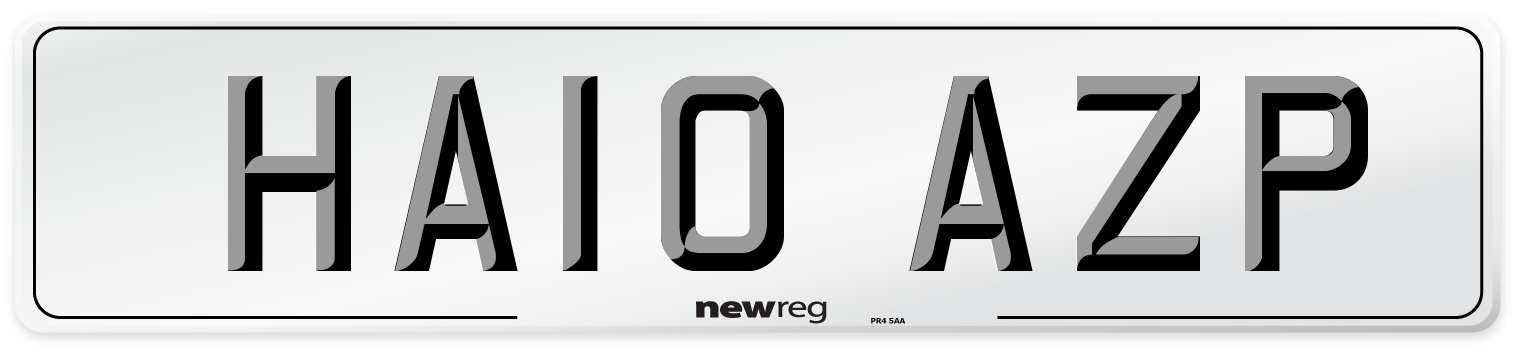 HA10 AZP Number Plate from New Reg